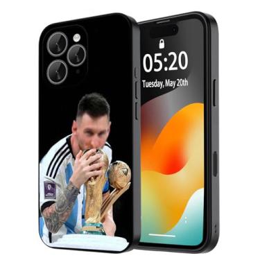 Imagem de C0KC0IP Capa para iPhone 16 Pro, Mess%i Super Jogador de Futebol Moda Proteção Total Silicone Macio TPU Absorção de Choque Capa para iPhone 16 Pro 6,3 polegadas, Bandeira do Futebol Argentina #10