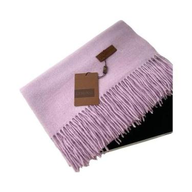 Imagem de Cachecol Feminino Grosso E Quente De Cashmere 2024 Inverno Cor Sólida 