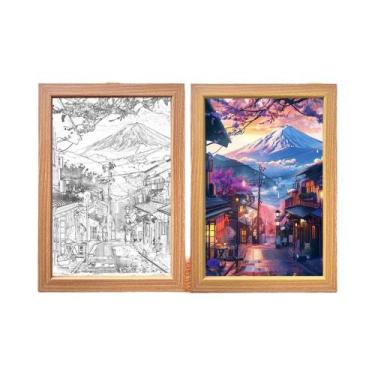 Imagem de Luminária LED Do Monte Fuji Com Moldura De Imagem, Luz De Parede Da Ci