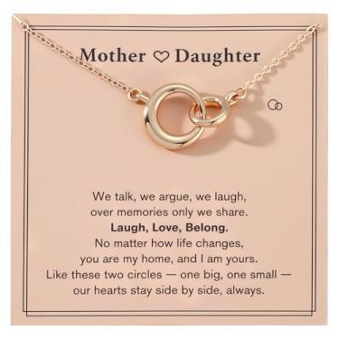 Imagem de JINYRSOC Colar com círculos ligados, presente significativo para irmã/mãe, filha/avó neta, aniversário, formatura, Natal e todos os dias, Adjustable, Aço inoxidável, Sem Pedra Preciosa