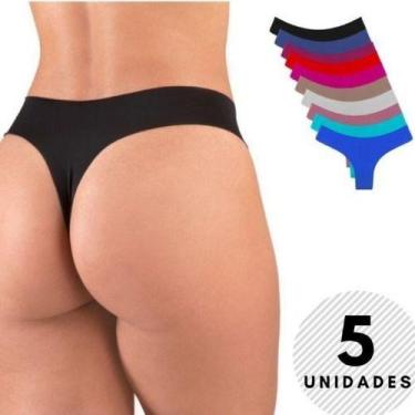 Imagem de Kit 5 Calcinhas Tanga Fio Dental Lisa Microfibra Lingerie Sex - Tenda 