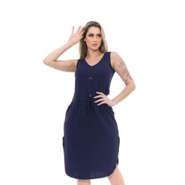 Imagem de Vestido Mid Regata Viscolycra Premium Com Bolso e Botões Tendência - D