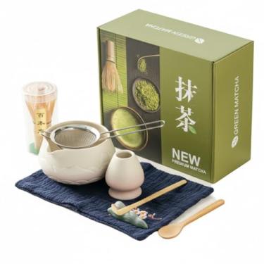 Imagem de Conjunto de Tigelas Matcha com Gradiente Montanhas e Rios Estampados Cerâmicas para Cerimônia do Chá Acessórios Completo 8 Peças Lavagem Profissional