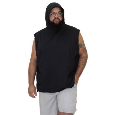 Imagem de Conjunto Masculino Shorts Bermuda Moletom E Camiseta Regata Com Capuz Plus Size G1 A G5-Unissex