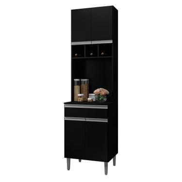 Imagem de Paneleiro Duplo Andréia 4 Portas E 1 Gaveta Preto - Ajl Móveis Preto