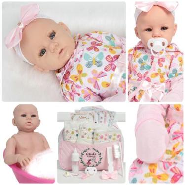 Imagem de Bebê Reborn Boneca Realista Abigail Roupa Borboleta e Itens - Cegonha 