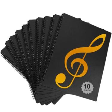 Imagem de Pasta de música para partituras, fichário em espiral em branco para organizador de partituras e documentos, 21 x 28 cm, suporte para partituras de banda (pacote com 10)