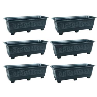 Imagem de Kit 3 Vasos Jardineiras Floreiras de Plástico Resistente, Preto, 45cm de Comprimento, 6 Litros, com Pés e Design Decorativo, Ideal para Plantas, Mini Hortas e Ervas (6)