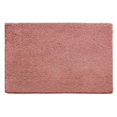 Imagem de Tapete Banheiro 38x58cm Antiderrapante Bolinha Macarrão lavabo casa felpudo box absorvente água(Kit 4,Rosê)