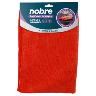 Imagem de Pano de microfibra 60x80cm ( pacote c/ 2 unid.) vermelho Slim - Nobre
