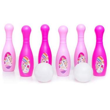 Imagem de Boliche Brinquedo Grande Infantil Unicórnio 6 Pinos 2 Bolas - Toy Mast