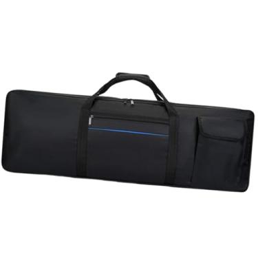 Imagem de menolana Bolsa para teclado de 61 teclas, estojo para transporte de teclado, tecido Oxford, com bolso, bolsa impermeável para guardar piano elétrico, Pequeno