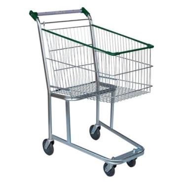 Imagem de Carrinho De Supermercado Compras Tubular Zincado Cesto 90l - OUTRAS MA