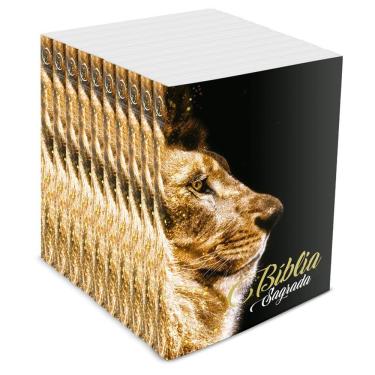 Imagem de Kit com 10 Bíblias do Leão Ouro - Brochura - NAA