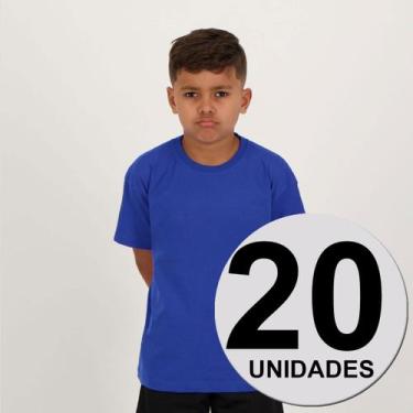 Imagem de Kit 20 Camisetas Dras Basica Juvenil Royal - Fruit Of The Loom, 11  AN