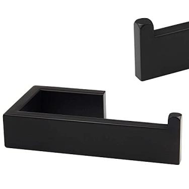 Imagem de Toalheiro preto 40 cm barra de toalha montada na parede aço inoxidável 304 acabamento fosco toalheiro único para banheiro e cozinha (cor: 40 cm/barra de toalha) (14,5 cm/suporte de rolo de vaso