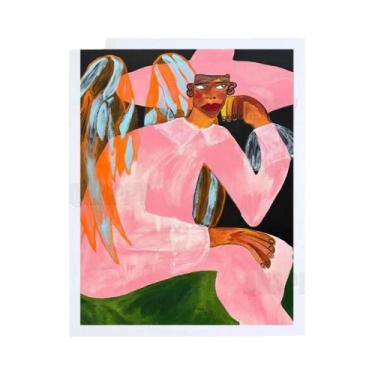 Imagem de Pôster De Arte Em Tela Moderna Abstrata De Retrato De Pessoa Usando Ch