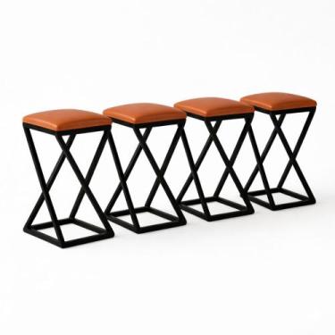 Imagem de Kit 4 Banqueta Alta 80 cm Cozinha Bar Balcão Bistrô material sintético