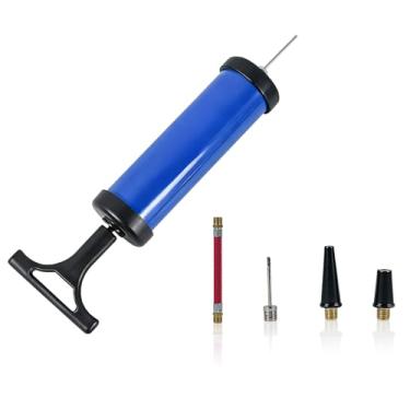 Imagem de Luwint Bomba de bola manual portátil – soprador de ar para futebol, basquete, vôlei, balão, bolas esportivas, inflador, bombeamento com 2 agulhas, 2 bocais, 1 mangueira de extensão