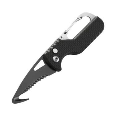 Imagem de Canivete Portátil Multifuncional Preto E Laranja Com Gancho Serrilhado