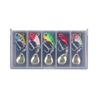 Imagem de Conjunto De 5 Iscas De Pesca: Wobbler, VIB De Metal, Spinner, Colher, 