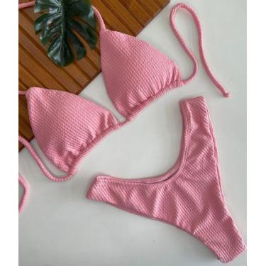Imagem de Conjunto Biquini Feminino Cortininha Com Bojo Removível e Calçinha Asa