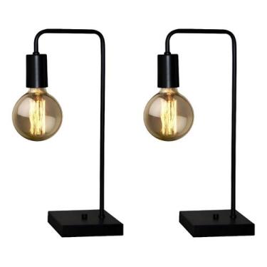 Imagem de Kit 2 Abajures De Mesa Led Amandini Bivolt 17x42cm - Lustres Amandini