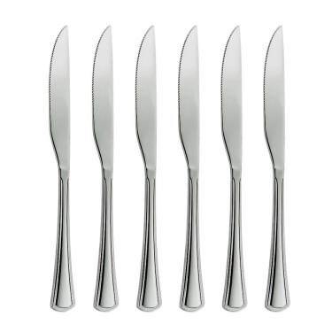 Imagem de Jogo 6 Facas De Mesa Aço Inox Cor Prata Linha Silver Em Casa Tem