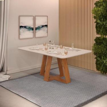 Imagem de Mesa de Jantar Retangular Tampo Sem Vidro 170x90 DJ Móveis Kiara Freij