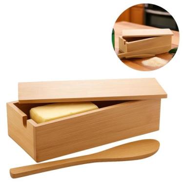 Imagem de Pote Manteigueira Verona Bambu Com Tampa E Espátula 18cm - Lyor