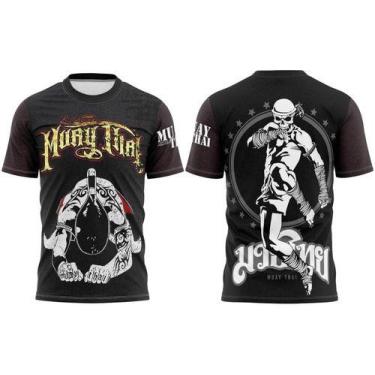 Imagem de Camiseta Muay Thai Caveira Elite Camisa De Treino Boxe Luta Academia -