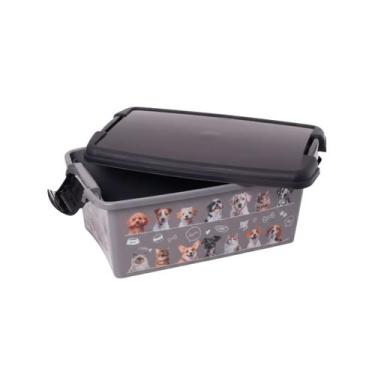 Imagem de Caixa Organizadora P/ Pets Cachorros Gatos Guardar Brinquedos Com Tamp