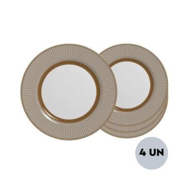 Imagem de Jogo c/4 Pratos Raso Fendi Plus Cerâmica Alleanza 30cm