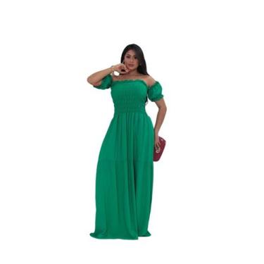 Imagem de Vestido  elastex longo  de tecido viscolinho com  forro - LAJMA STORE,