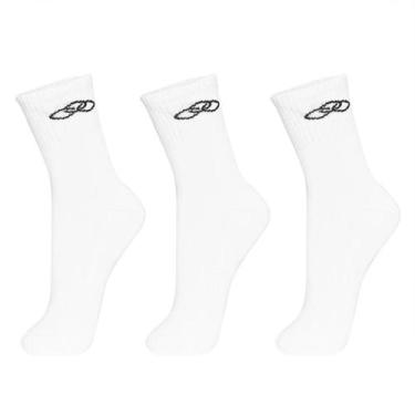 Imagem de Meia Olympikus Cano Médio pacote c 3 pares Masculino 39/44, Branco