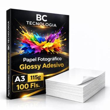 Imagem de Papel Fotográfico Adesivo 115g A3 Glossy Prova Dágua 100 Folhas - Best