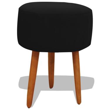 Imagem de Puff Banqueta Decorativo Redondo Para Sala Pé Palito 50 Cm Altura Preto Do Lar Móveis