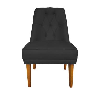 Imagem de Cadeira Para Sala De Jantar Escritório Estofada Berlim Retro Suede Preto Eli Móveis E D...