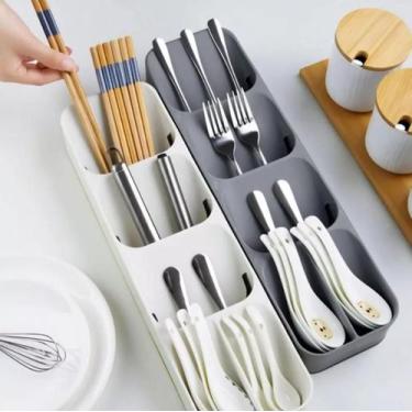 Imagem de Porta Talheres Gaveta Organizador Separador Cozinha Colher Garfo Faca 