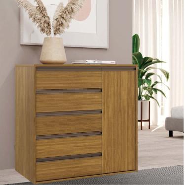 Imagem de Comoda 5 Gavetas 1 Porta em MDF Select Belmax