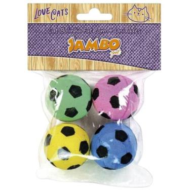 Imagem de Brinquedo Bolinha Para Gato Futebol Jambo Com 4 Un - Jambo Pet