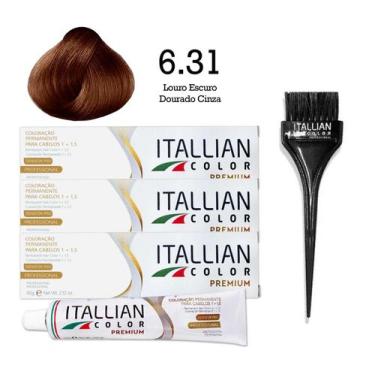 Imagem de 3 Unidades Coloração 6.31 Louro Escuro Dourado Cinza  Itallian Color -