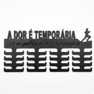 Imagem de Porta Medalhas De Corrida Masculino - Mdf 6mm Color Preto - KLITHOVIT 