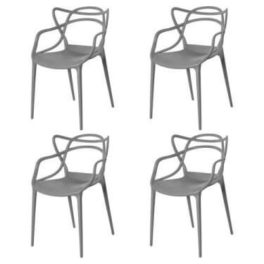 Imagem de Conjunto 4 Cadeiras Allegra em Polipropileno Empilhável Sala Jantar - 