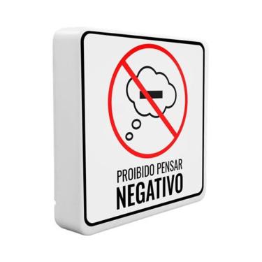 Imagem de Luminária Box Slim Proibido Pensar USB TPC para Decoração com Luz Difusa Bivolt e Fita de LED 5W Branco