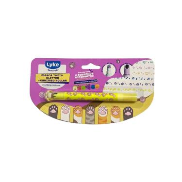 Imagem de Marca-texto Lyke Marca Texto com Cheirinho de Frutas Glitter + Carimbo Roller com Ponta...