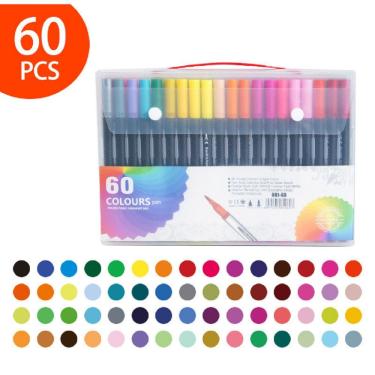 Imagem de Caneta Hidrográfica OEM Dual Pen 2 em 1 Brush Lettering com Ponta Fina 0 e 4 mm Kit com...