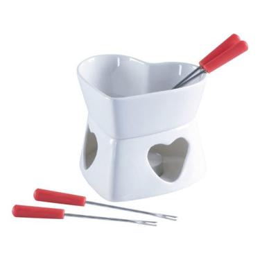 Imagem de Conjunto Raclette e Aparelho de Fondue Cerâmica - Hauskraft Branco e V