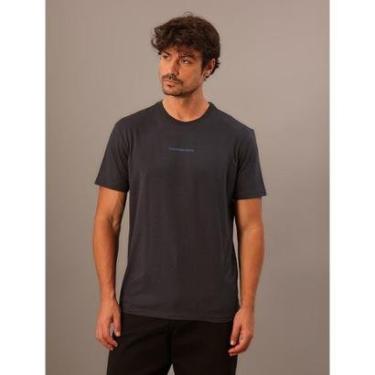 Imagem de Camiseta Masculina de Algodão Estampa Logo Centralizado Calvin Klein Jeans - Azul Marinho-Masculino