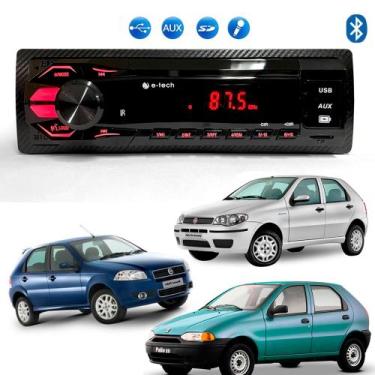 Imagem de Radio Mp3 Som Automotivo Bluetooth Light Usb Cartão Sd Fiat Palio - E-